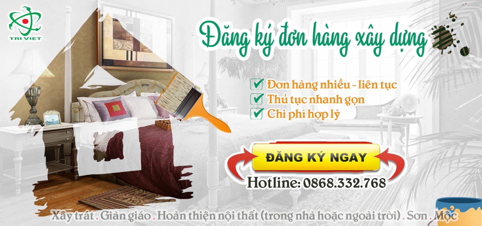 Đăng ký đơn hàng xây dựng