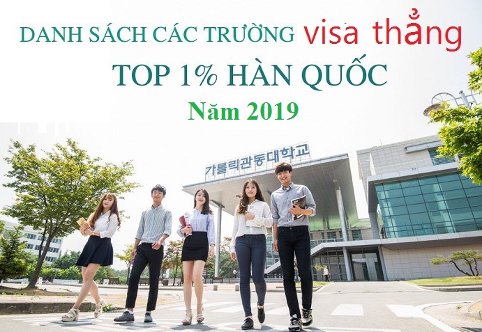 50 trường TOP 1% được cấp visa thẳng Hàn Quốc 2019-2020